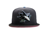 NEW ERA "SNOW" SAN JOSE SHARKS FITTED HAT (DARK GRAPHITE/BLACK)