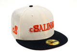 NEW ERA "STAR MARKET” SALINAS SPURS FITTED HAT (CHROME WHITE/NAVY)