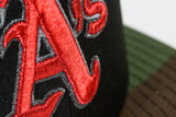 NEW ERA "EBV” OAKLAND A'S FITTED HAT (WOODLAND CAMO/BLACK/SCARLET RED)