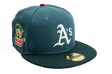 NEW ERA "GYPSYS" OAKLAND ATHLETICS FITTED HAT (PINE NEEDLE GREEN/DARKGREEN)