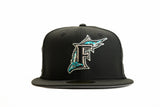 NEW ERA "DELUXE" FLORIDA MARLINS FITTED HAT (BLACK/TEAL)