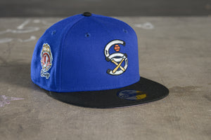 NEW ERA "D ROSE" CHICAGO WHITE SOX FITTED HAT (DARK ROYAL/BLACK/PINK)