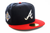 NEW ERA "DELUXE"ATLANTA BRAVES FITTED HAT (NAVY/RED)