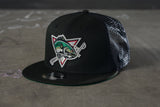 SFC X BAD NEWS BASS "BASS BITE" NEW ERA MESH SNAPBACK (BLACK MESH)