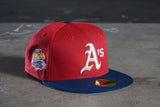 NEW ERA "AUTO" OAKLAND A'S FITTED HAT (RED/OCEANSIDE BLUE)