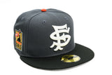 NEW ERA "SUNSET DISTRICT” SAN FRANCISCO SEALS  FITTED HAT (DARK GRAPHITE/BLACK/ORANGE)