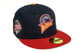 NEW ERA "AWAY JERSEY” GOLDEN STATE WARRIORS FITTED HAT (NAVY/H RED/A GOLD)