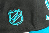 NEW ERA "TEAM SCRIPT" SAN JOSE SHARKS FITTED HAT (BLACK/TEAL)