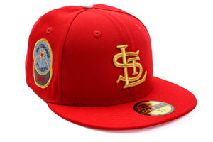 NEW ERA "RED" ST. LOUIS BROWNS  FITTED HAT (RED/CHROME/PINK)