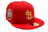 NEW ERA "RED" ST. LOUIS BROWNS  FITTED HAT (RED/CHROME/PINK)