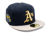 NEW ERA "CAMPANILE" OAKLAND ATHLETICS FITTED HAT (OCEANSIDE BLUE/STONE)