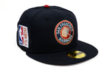 NEW ERA "POLO SWEATER” SAN FRANCISCO WARRIORS FITTED HAT (NAVY/SCARLET)