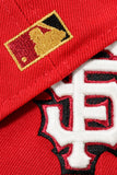NEW ERA "XIX MVP” SAN FRANCISCO GIANTS  FITTED HAT (SCARLET/BLACK/CHROME)