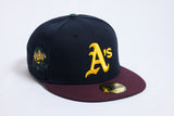 NEW ERA "CLUB ROOM" OAKLAND A'S FITTED HAT (NAVY/MAROON/DARK GREEN)