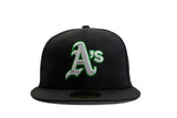 NEW ERA "TURF TALK" OAKLAND ATHLETICS FITTED HAT (BLACK)