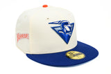 NEW ERA "FREEZE 2.0” GOLDEN STATE WARRIORS FITTED HAT (CHROME/LIGHT ROYAL/ORANGE)