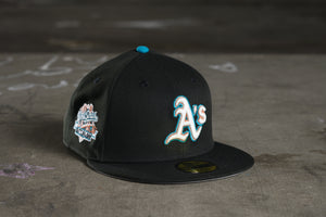 NEW ERA "TANK" OAKLAND ATHLETICS FITTED HAT (BLACK/TITLEWAVE)