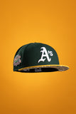 NEW ERA "REAL TREE UV" OAKLAND A'S FITTED HAT (GREEN/GOLD)