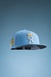 NEW ERA "10 POUNDS OF GOLD" KANSAS CITY ROYALS FITTED HAT (SKY BLUE/SONGBIRD BLUE)