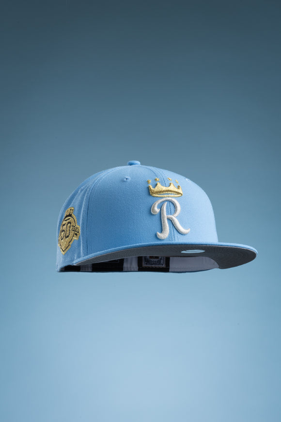 NEW ERA 10 POUNDS OF GOLD KANSAS CITY ROYALS FITTED HAT (SKY BLUE/SO – So  Fresh Clothing