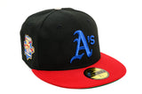 NEW ERA "AF 180” OAKLAND A'S FITTED HAT (BLACK/RED/CHROME)