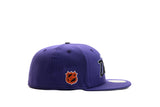NEW ERA "RETRO SCRIPT" ANAHEIM DUCKS  FITTED HAT (PURPLE/GREY)
