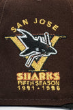 NEW ERA "OUT THE MUD” SAN JOSE SHARKS  FITTED HAT (BURNT WOOD / BLACK/ RIFLE GREEN)