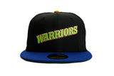 NEW ERA "ULTIMATE" GOLDEN STATE WARRIORS FITTED HAT (BLACK/LIGHT ROYAL)