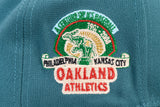 NEW ERA "GYPSYS" OAKLAND ATHLETICS FITTED HAT (PINE NEEDLE GREEN/DARKGREEN)