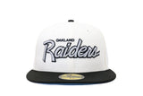NEW ERA "ICE CITY" OAKLAND RAIDERS FITTED HAT (CHROME/BLACK)