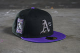 NEW ERA "$HORT DOGG 2.0" OAKLAND A'S FITTED HAT (BLACK/DEEP PURPLE)