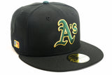 NEW ERA "BASH BRO'S 2.0” OAKLAND A'S FITTED HAT (BLACK/DARK GREEN)