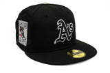 NEW ERA "BLACK FLAG” OAKLAND A'S FITTED HAT (BLACK/CHROME WHITE)