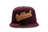 NEW ERA "EASTMONT MALL" OAKLAND ATHLETICS FITTED HAT (MAROON/STONE)