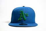NEW ERA "EASTBAY FUNK" OAKLAND A'S FITTED HAT (LIGHT ROYAL)
