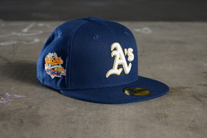 NEW ERA "WE BELEIVE" OAKLAND A'S FITTED HAT (OCEANSIDE BLUE)