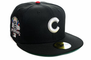 NEW ERA "CHROME" CHICAGO CUBS FITTED HAT (BLACK)