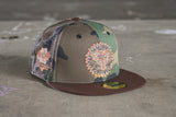 NEW ERA "LOGGERS REVENGE" OAKLAND A'S MESH FITTED HAT (WOODLAND CAMO/DARK BROWN)