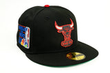 NEW ERA "NBA ON NBC” CHICAGO BULLS FITTED HAT (BLACK/SCARLET)