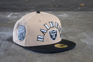 NEW ERA "RAIDERS ICY" LAS VEGAS RAIDERS FITTED HAT (KHAKI/BLACK)