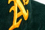 NEW ERA "TURF CORD" OAKLAND ATHLETICS FITTED HAT (DARK GREEN CORDUROY)