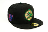 NEW ERA "REGGIE” OAKLAND A'S FITTED HAT (BLACK/DARK GREEN)