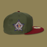 NEW ERA “93 TILL" OAKLAND A'S FITTED HAT (OLIVE/RED)