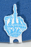 NEW ERA "EL AZUL” ARIZONA DIAMOND BACKS  FITTED HAT + MIDDLE FINGER BLIP (CHROME/INDIGO BLUE)