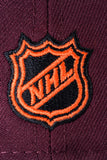 NEW ERA "ORANGE" SAN JOSE SHARKS FITTED HAT (MAROON/BLACK)