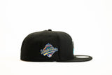 NEW ERA "DELUXE" FLORIDA MARLINS FITTED HAT (BLACK/TEAL)