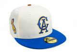 NEW ERA "HEARST CASTLE” CALIFORNIA ANGELS  FITTED HAT (CHROME WHITE/BLUE AZURE)
