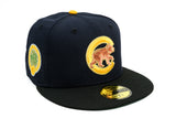NEW ERA "SPROUL HALL" CHICAGO CUBS FITTED HAT (BLACK/NAVY/GOLD)