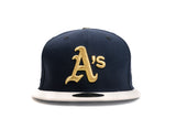 NEW ERA "CAMPANILE" OAKLAND ATHLETICS FITTED HAT (OCEANSIDE BLUE/STONE)
