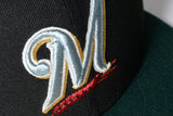 NEW ERA "MESG" MILWAUKEE BREWERS FITTED HAT ( BLACK/DARK GREEN/DARK ROYAL)